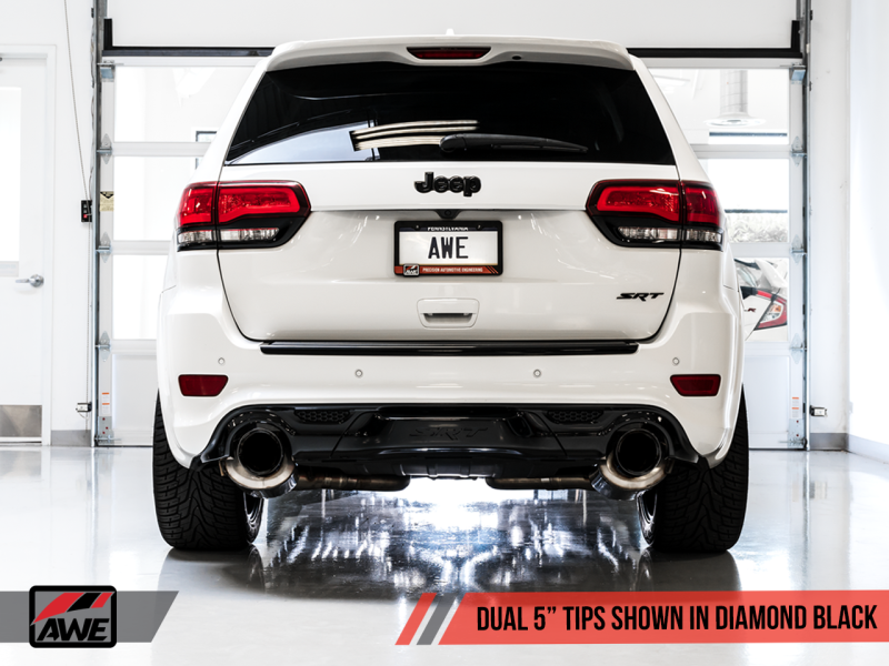 AWE Tuning Touring Edition Exhaust - Diamond Black Tips for 2020 Jeep Grand Cherokee SRT 3015-33121