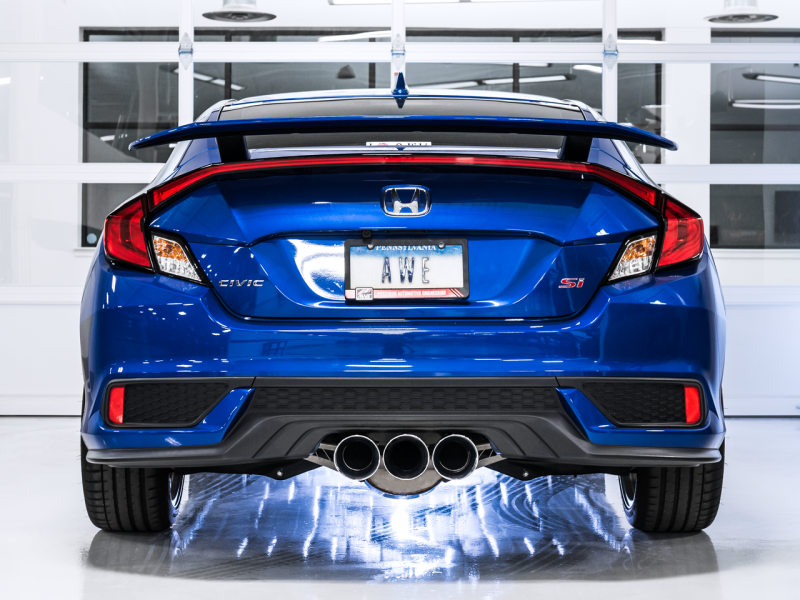 AWE Tuning Touring Edition Exhaust w/Front Pipe & Triple Chrome Silver Tips for Honda Civic 3015-52012