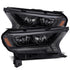 AlphaRex LUXX LED Projector Headlights Plank Style Alpha Black for 19-21 Ford Ranger 880121