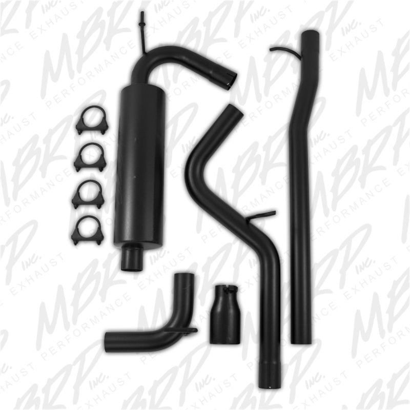 MBRP 2.5"Cat Back Single Rear Exit Black Exhaust For 12-18 Jeep Wrangler/ Rubicon 3.6L S5526BLK