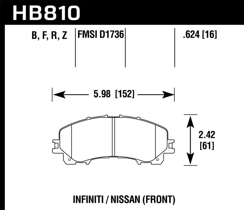 Hawk 14-17 Infiniti Q50 Base HPS Street Front Brake Pads