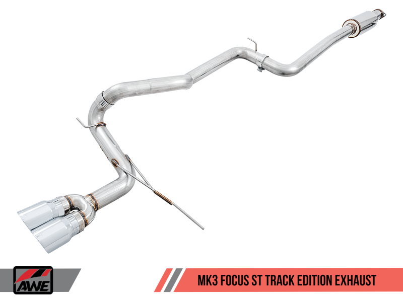 AWE Tuning Track Edition Cat-back Exhaust - Chrome Silver Tips for Ford Focus ST 3020-32034