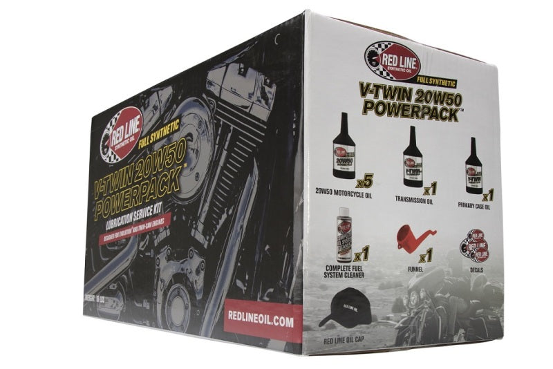Red Line V-Twin 20W50 PowerPack Oil Change Kits 90226