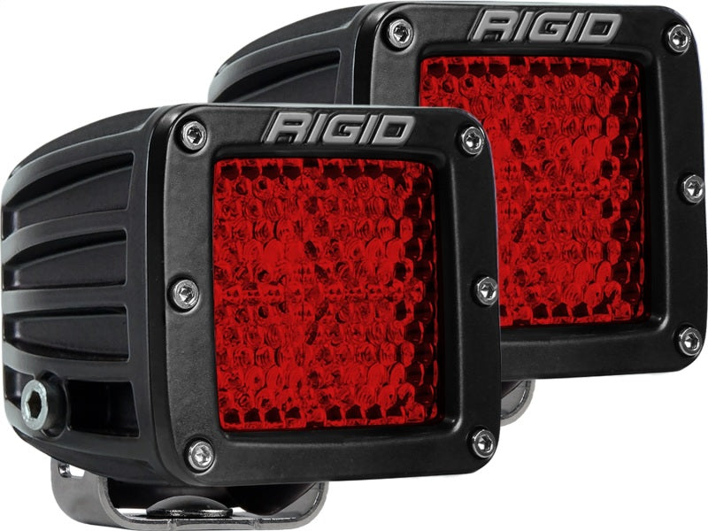 Rigid Industries D-Series - Diffused Rear Facing High/Low - Red - Pair