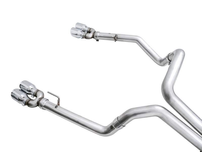 AWE Tuning 0FG Catback Split Rear Exit Exhaust - Quad Chrome Silver Tips 3015-42203