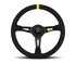 Momo MOD08 Steering Wheel 350 mm - Black Suede/Black Spokes/1 Stripe