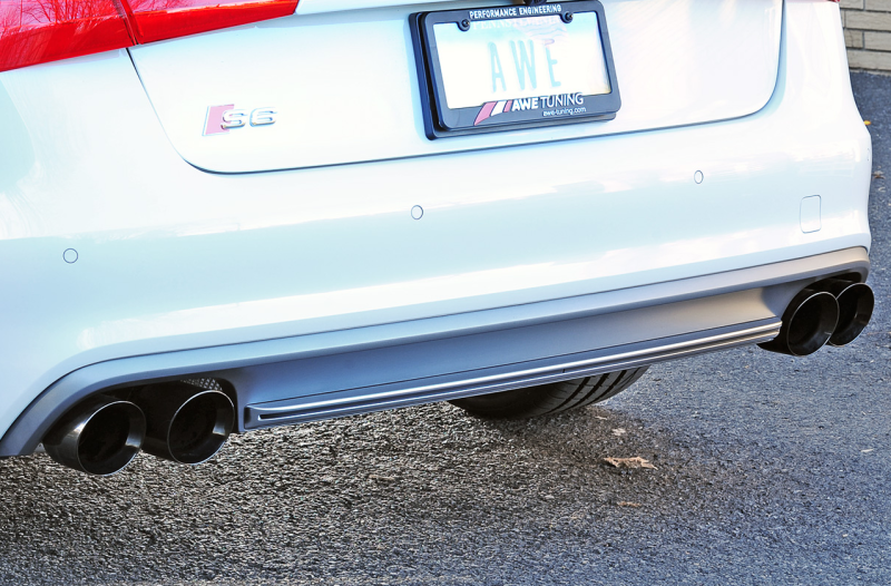 AWE Tuning Touring Edition Exhaust - Diamond Black Tips for Audi C7 / C7.5 S6 4.0T 3015-43010