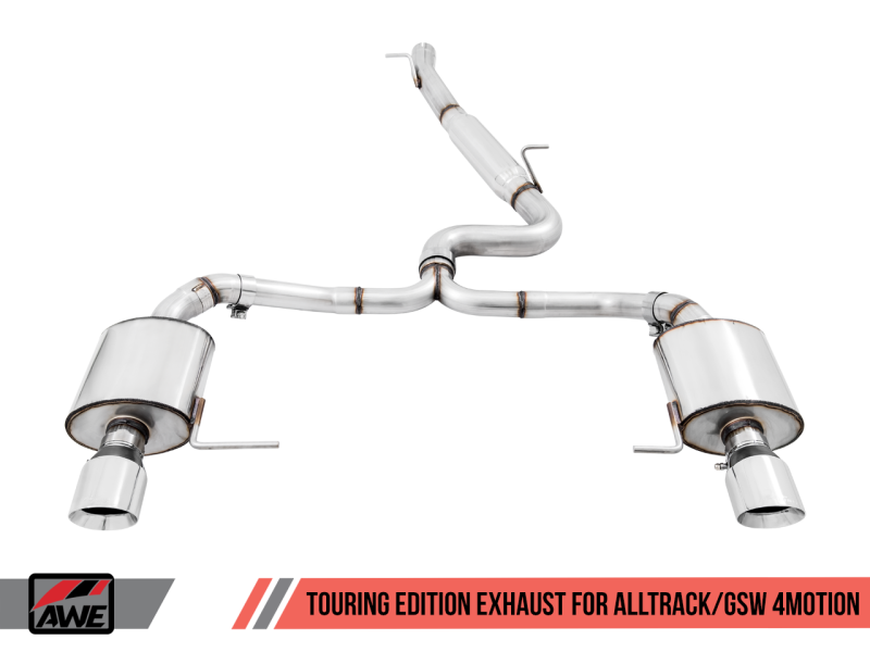AWE Tuning Touring Edition Exhaust for VW Golf Alltrack /Sportwagen 4Motion Chrome Silver Tips 3015-32098