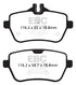 EBC 14+ Mercedes-Benz S550 4.7 Twin Turbo Redstuff Rear Brake Pads