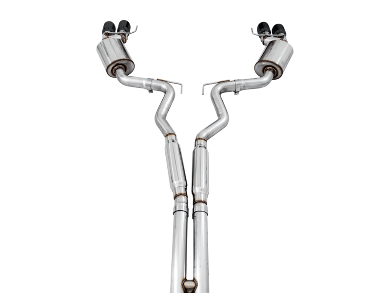 AWE Tuning Cat-back Exhaust Touring Edition (Quad Diamond Black Tips) for Ford Mustang GT 3015-43106