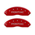 MGP 4 Caliper Covers Engraved Front Pontiac Engraved Rear GXP Red finish silver ch