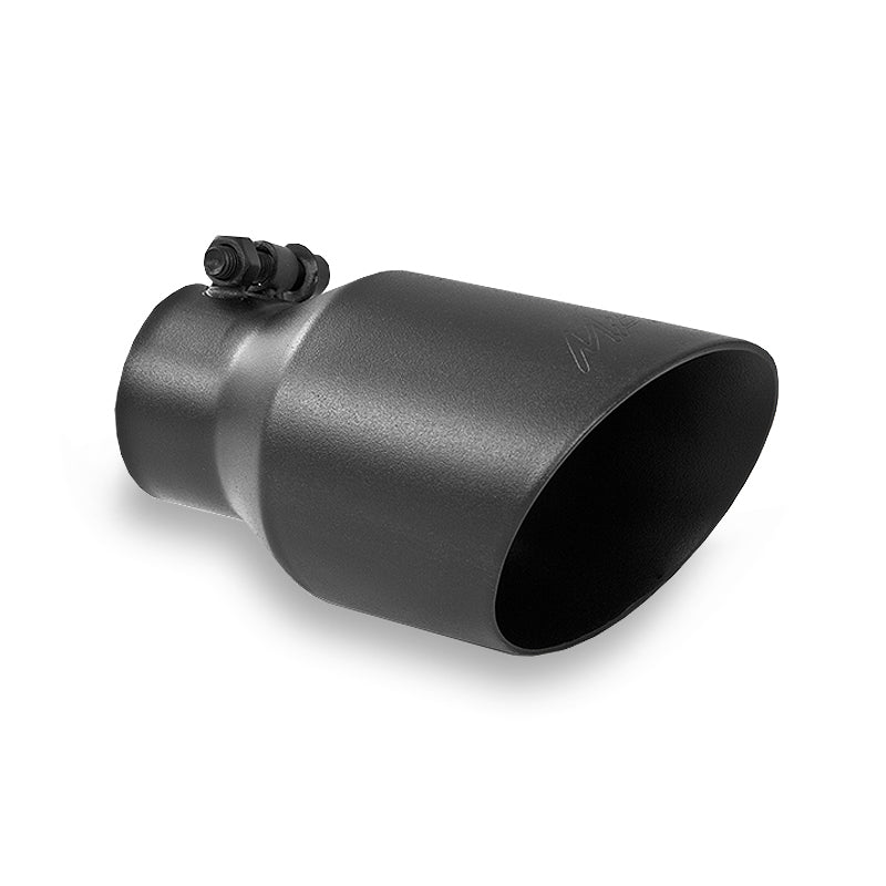 MBRP Universal 4"OD Dual Wall Angled 2.5"Inlet 8" Length Black Exhaust Tip - T5123BLK