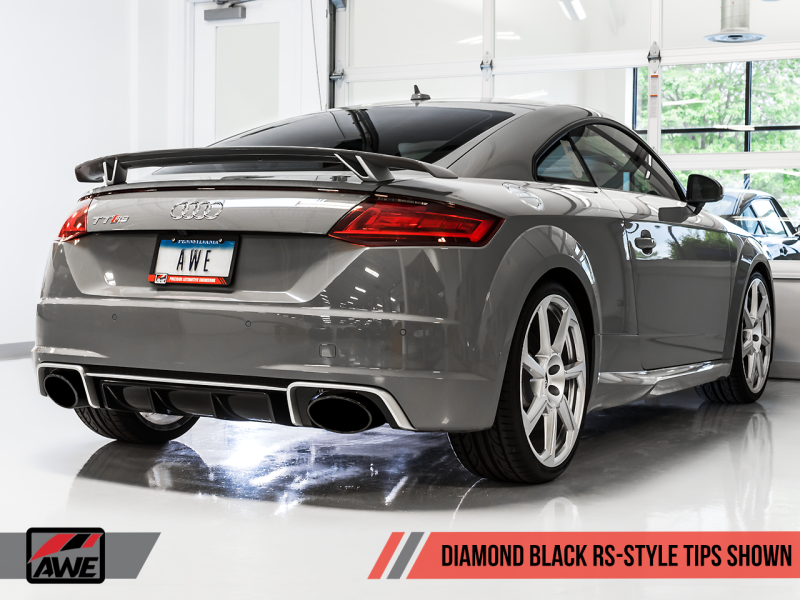 AWE Tuning Turbo Track Edition Exhaust Diamond Black RS-Style Tips for Audi TT RS 8S/RK3 3020-33062