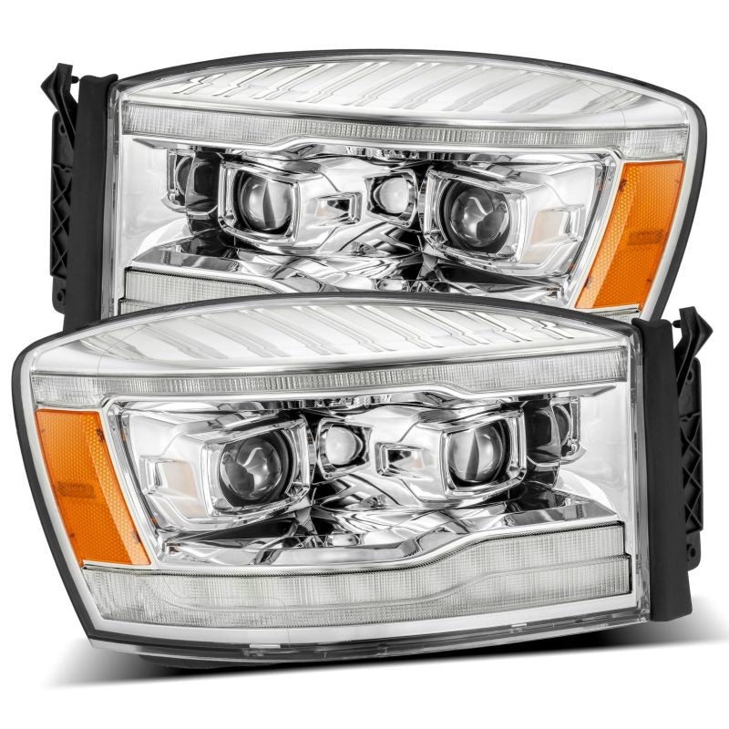 AlphaRex LUXX LED Projector Headlights Plank Style Chrome Signal for 06-08 Dodge Ram 1500HD 880534