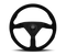 Momo Montecarlo Alcantara Steering Wheel 350 mm - Black/Black Stitch/Black Spokes
