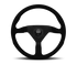 Momo Montecarlo Alcantara Steering Wheel 350 mm - Black/Black Stitch/Black Spokes