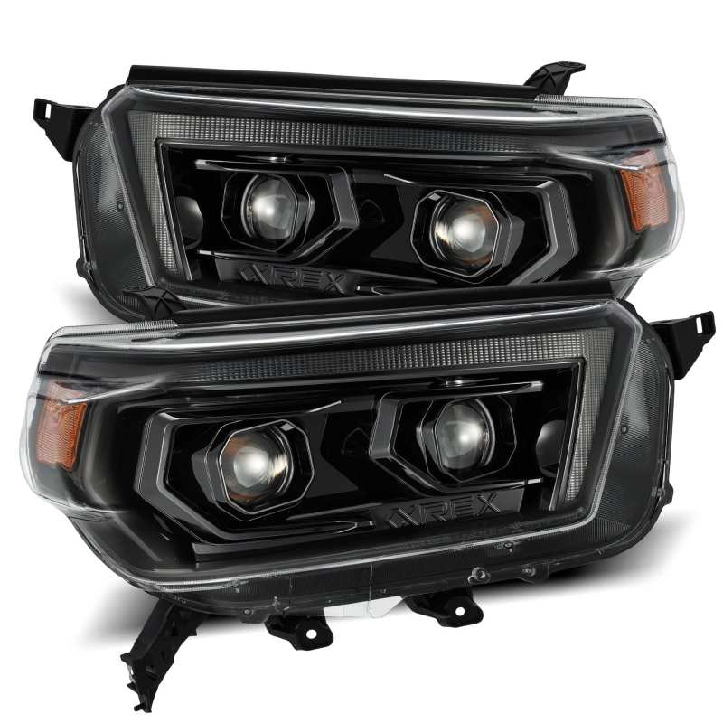 AlphaRex LUXX LED Projector Headlights Plank Style Alpha Black for 10-13 Toyota 4Runner 880756