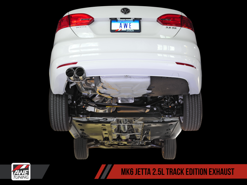 AWE Tuning Track Edition Exhaust - Diamond Black Tips for Mk6 Jetta 2.5L 3020-23030