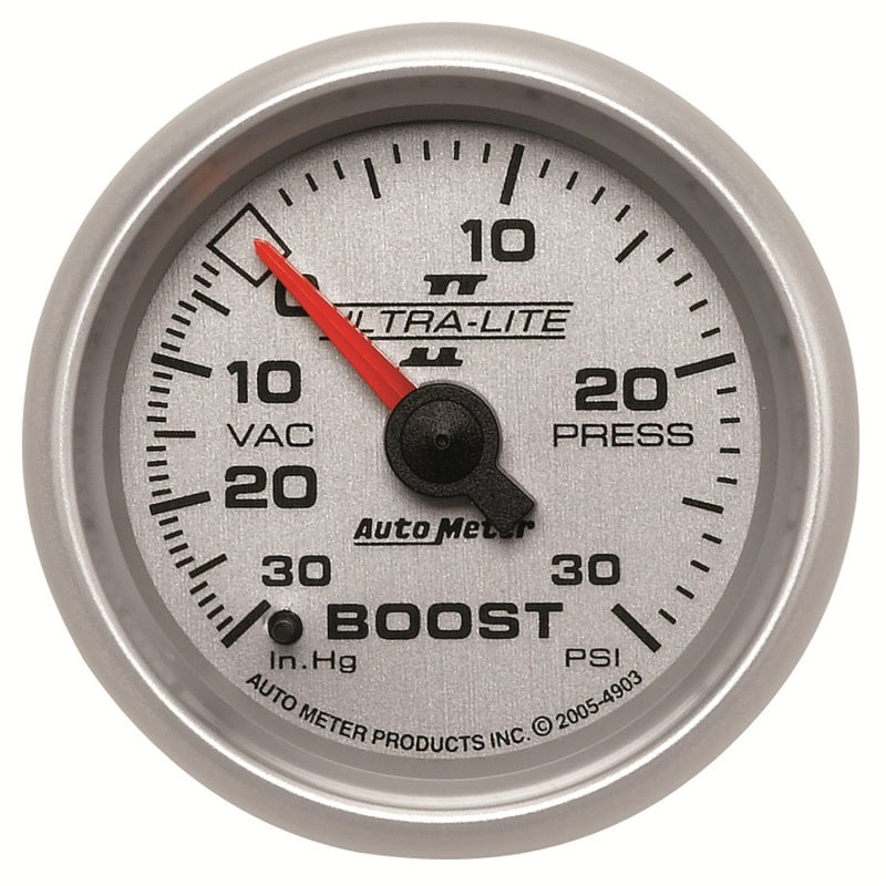 Autometer Ultra-Lite II 2-1/16" 32 In HG/30 PSI Mechanical Boost/Vacuum Gauge - 4903