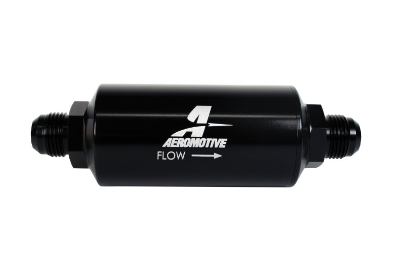 Aeromotive In-Line Filter - AN -10 size Male - 10 Micron Microglass Element - Bright-Dip Black