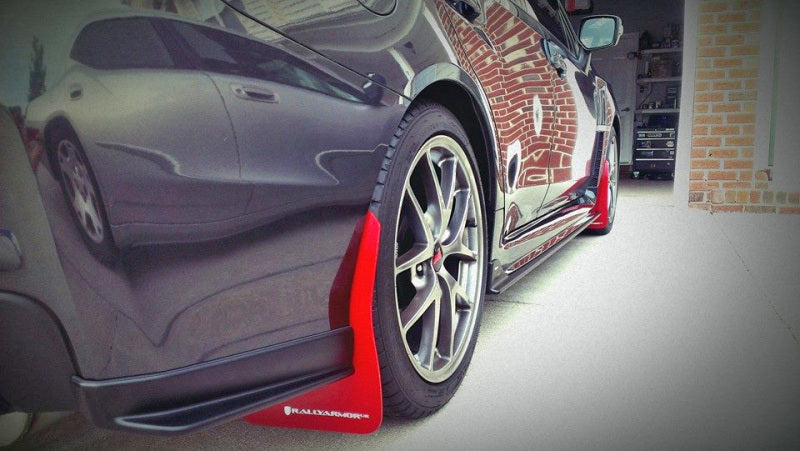Rally Armor 15-21 Subaru WRX & STI Black Mud Flap Grey Altered Font Logo