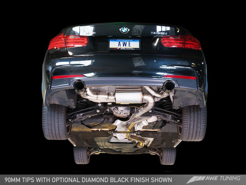 AWE Tuning Touring Edition Axle Back Exhaust For BMWF3X 335i/435i-90mmChrome Silver Tips 3010-32024