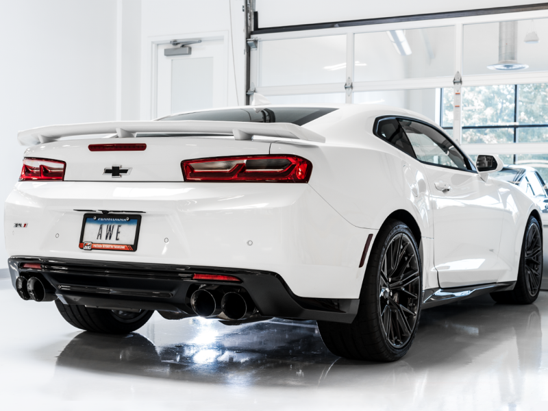 AWE Tuning Track Edition Axle-back Exhaust Quad Diamond Black Tips for Chevrolet Camaro SS 3020-43075