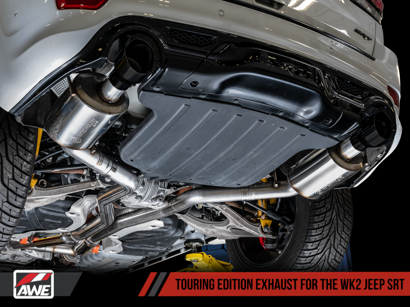 AWE Tuning Touring Edition Exhaust - Diamond Black Tips for 2020 Jeep Grand Cherokee SRT 3015-33121