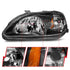 ANZO 1999-2000 Honda Civic Crystal Headlights Black