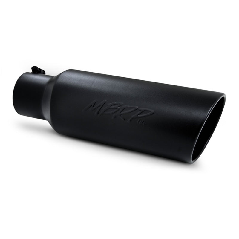 MBRP 6" OD Rolled End 4" Inlet 18" L Black Coated Universal Exhaust Tip - T5130BLK