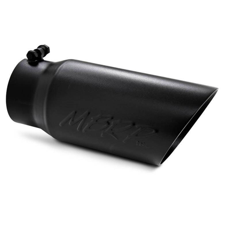 MBRP 5" O.D. Dual Wall Angled 4" inlet 12" length Black Coated Universal Tip - T5053BLK