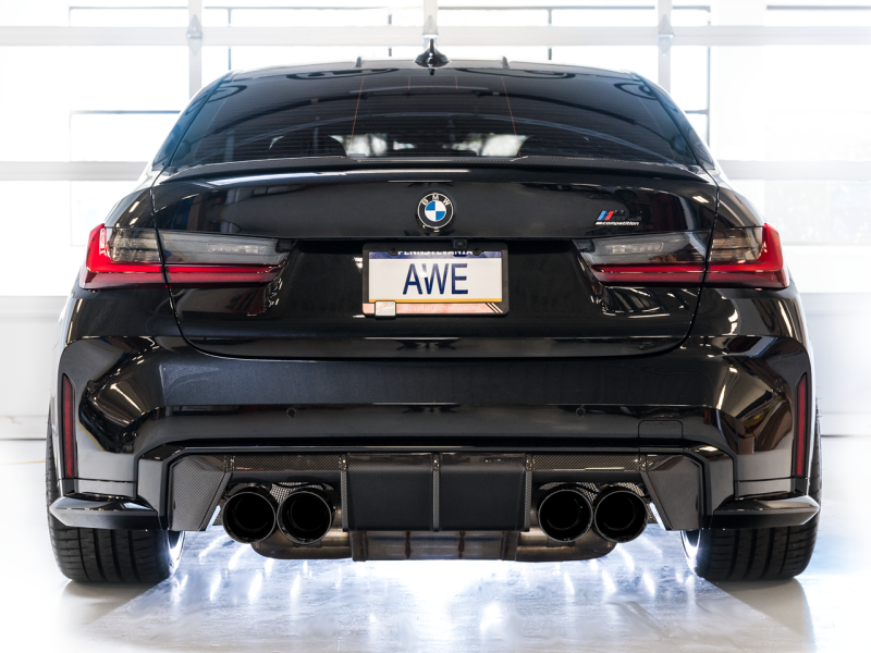 AWE Tuning Track Edition Catback Exhaust Diamond Black Tips for BMW G8X M3/M4 3020-42482