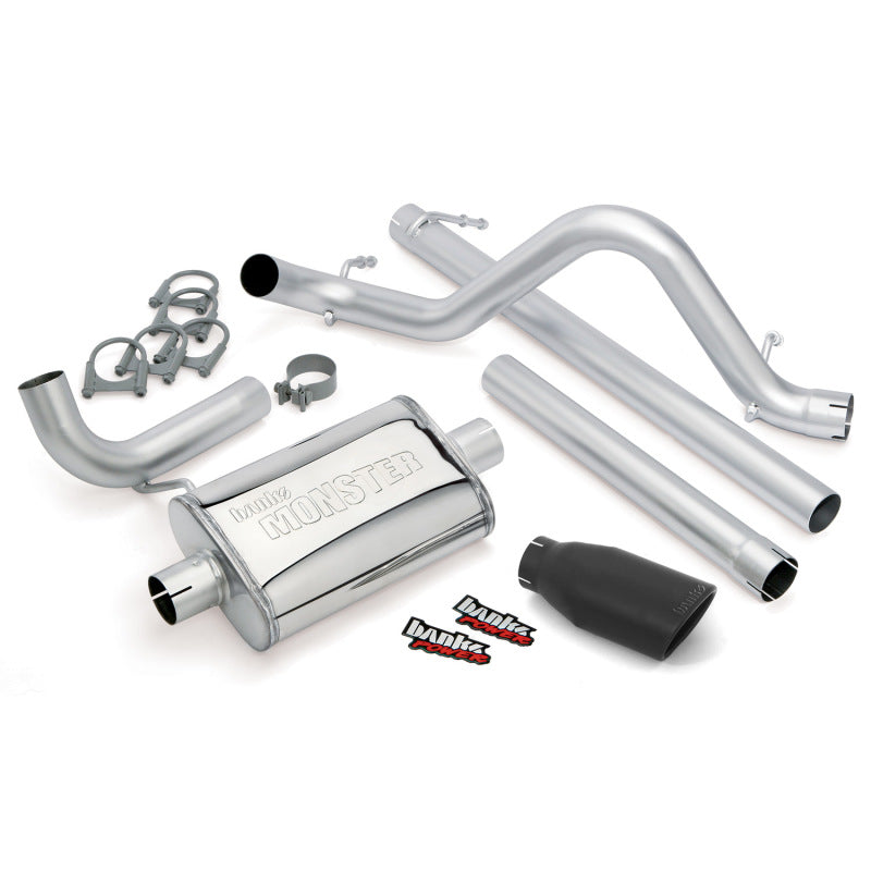 Banks Power Monster Exhaust System for 07-11 Jeep 3.8L Wrangler Unlimited 4dr w/ Black Tip 51322-B