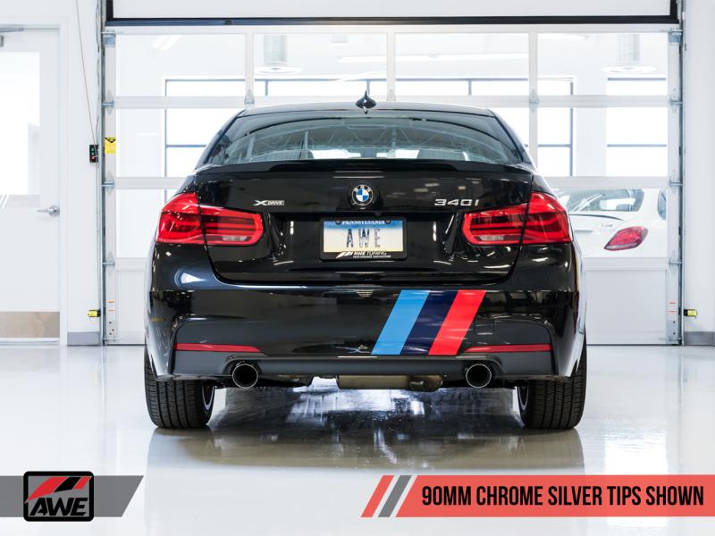 AWE Tuning Touring Edition Axle Back Exhaust for BMW F3X 340i/440i-90mmChrome Silver Tips 3010-32032