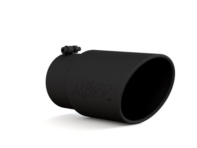 MBRP 6" O.D. Angled Rolled End 5" inlet 12" length Black Coated Universal Tip - T5075BLK