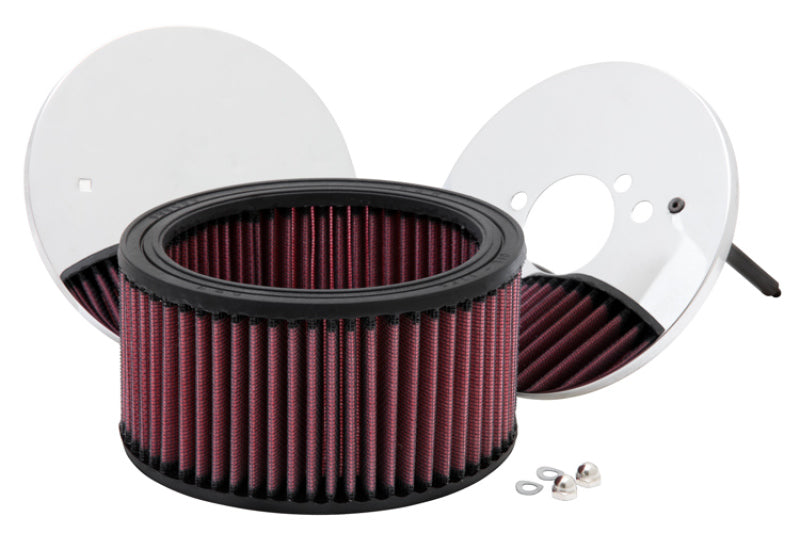 K&N Custom Round Racing Assembly - Air Filter Assembly Red 5.875in OD x 3.25in Height 56-1410