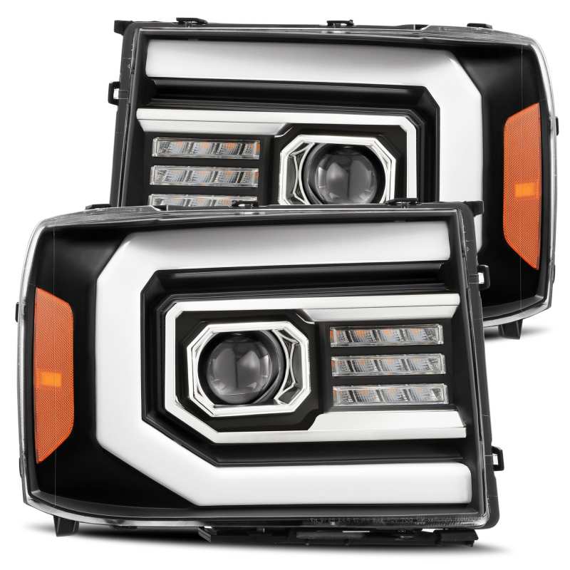 AlphaRex PRO Series Projector Headlights Plank Style Matte Black for 07-13 GMC 1500HD 880606