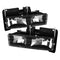 Xtune Chevy Suburban 88-98 Crystal Headlights Black HD-JH-CCK88-BK