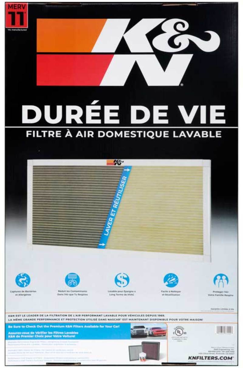 K&N 16 X 25 X 1, MERV 11 HVAC Filter - HVC-11625