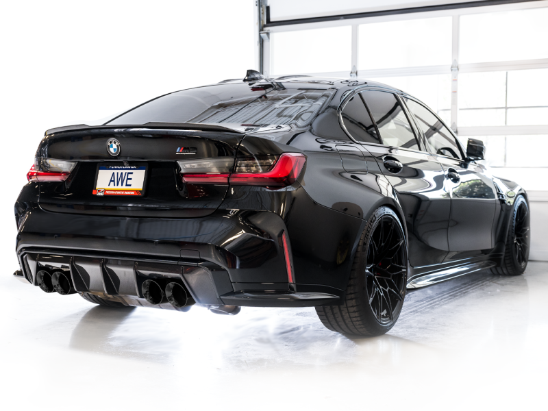 AWE Tuning Track Edition Catback Exhaust Diamond Black Tips for BMW G8X M3/M4 3020-42482