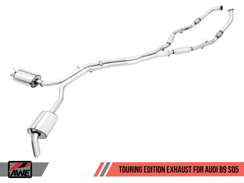 AWE Tuning Touring Edition No Tips Turn Downs Cat-Back Exhaust For Audi B9 SQ5 Resonated 3015-31016