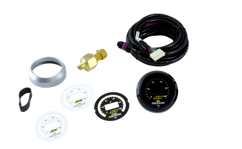 AEM 52mm (Oil or Fuel) Classic Digital Pressure Gauge Kit - 30-4401