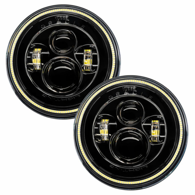 ORACLE Lighting High Powered LED Headlights 7in (Black Bezel) - White 5769-001