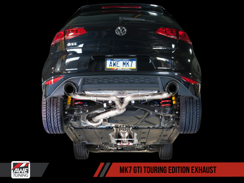 AWE Tuning Touring Edition Exhaust w/Diamond Black Tips For VW MK7 GTI 3015-33050