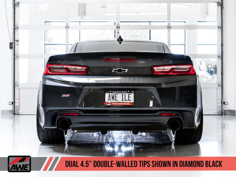 AWE Tuning Axle-Back Exhaust Suite Touring Edition Diamond Black Tips for Chevrolet Camaro 3015-33103