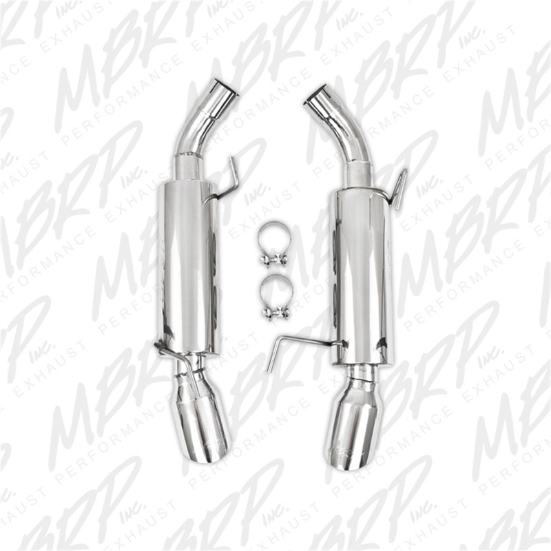 MBRP 2.5"Dual Mufflers Axle Back Split Rear T304 For 05-10Ford Mustang GT 4.6L/07-10Shelby GT500 S7200304