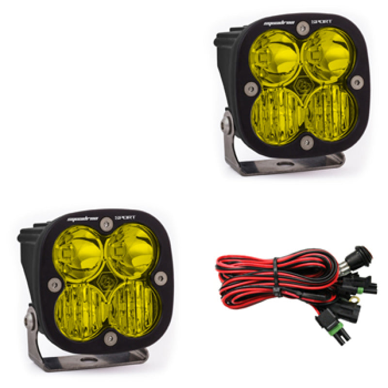 Baja Designs Squadron Sport Black LED Auxiliary  Light Pod Pair, Driving/Combo Pattern, Amber 557813