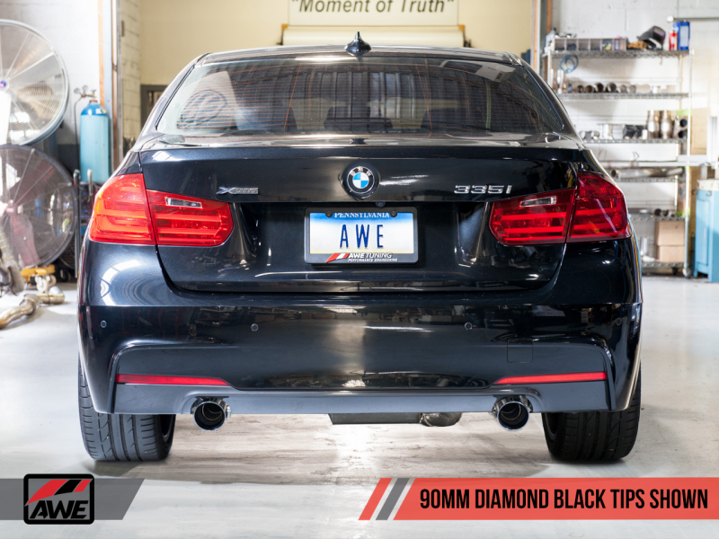 AWE Tuning Touring Edition Axle Back Exhaust for BMW F3X 335i/435i-90mmDiamond Black Tips 3010-33028