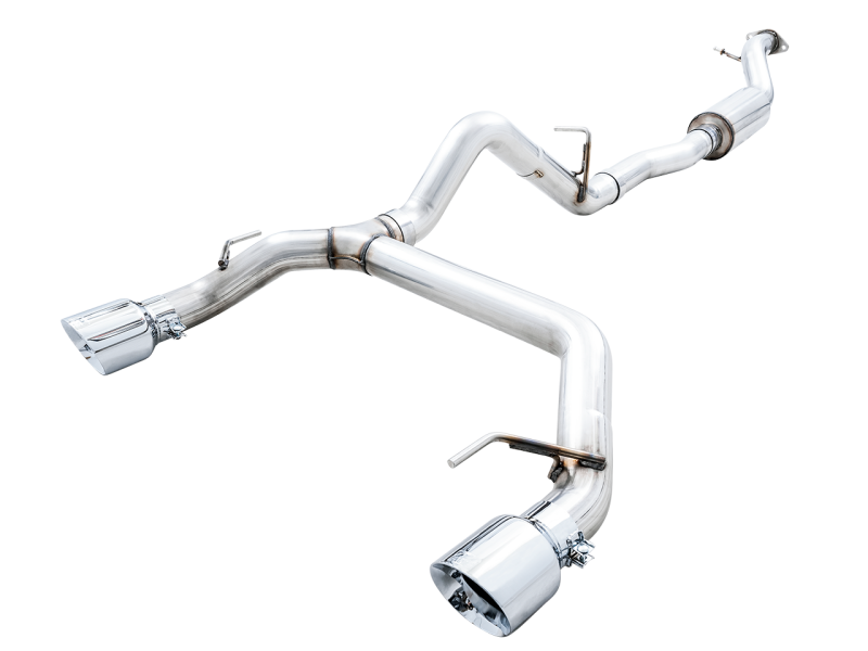 AWE Tuning 0FG Dual Rear Exit Exhaust w/Chrome Silver Tips & Bash Guard for Ford Bronco 3015-32456