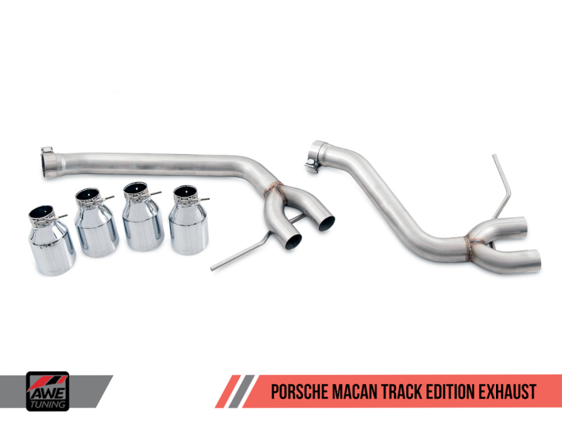 AWE Tuning 102mmDiamond Black Tips Track Edition Exhaust SYS For Porsche Macan S/GTS/Turbo 3020-43040